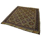 191x223 cm Geometrik Kilim Beyaz Geometrik Yün El Dokuma Modern Geometrik Etnik Eskitme Desenli Boho Oturma Odası Salon Yolluk Koridor Mutfak Halısı
