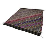 191x236 cm Geometrik Kilim Kahverengi Geometrik Yün El Dokuma Modern Geometrik Etnik Eskitme Desenli Boho Oturma Odası Salon Yolluk Koridor Mutfak Halısı