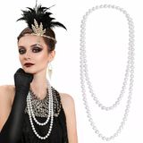 1920 Gatsby İnci Kolye – Vintage Uzun Beyaz İnci Kolye (5067)