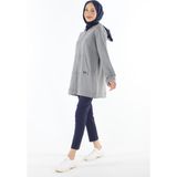 1929_Fermuarlı Tesettür Sweatshirt - 42 - 00407 Gri