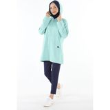 1929_Fermuarlı Tesettür Sweatshirt - Mint - 44