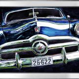 1950 Ford Klasik Araba Motifli Kanvas Tablo DBSANAT1190613