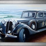 1950 Horch Klasik Araba Motifli Kanvas Tablo DBSANAT11932