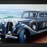 1950 Horch Klasik Araba Motifli Kanvas Tablo DBSANAT1193513