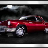 1956 Ford Thunderbird Araba Motifli Kanvas Tablo DBSANAT11871