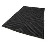 195x318 cm Geometrik Kilim Siyah Geometrik Yün El Dokuma Modern Geometrik Etnik Eskitme Desenli Boho Oturma Odası Salon Yolluk Koridor Mutfak Halısı