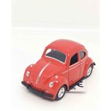 1967 Volkswagen Classical Beetle Cast Car 1:32 Metal Çek Bırak Araba 8 cm - Kırmızı - Gül Kurusu