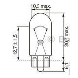 1987302241 AMPUL ECO 12V WY5W SARI DİPSİZ GÖSTERGE W2.1x9.5d