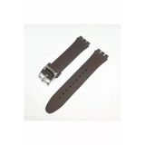 19Mm Swatch Uyumlu Chrono Model Slikon Saat Kordonu - Kahve