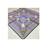 19V69 ITALIA Beyaz Lila Twill Eşarp Black Seri 90x90 Cm Eşarp Askısı Ve Hediyelik Seti Ile Birlikte