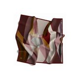 19V69 ITALIA Geometrik Desen Gold Seri Twill Eşarp Askısı Ve Hediyelik Seti Ile Birlikte 90x90 Cm