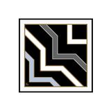 19V69 ITALIA Gümüş Siyah Twill Eşarp Geometrik Desen Gold Seri Eşarp Askısı Hediyelik Seti Ile Birlikte 90x90 Cm