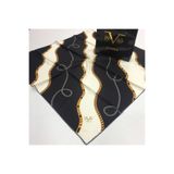 19V69 ITALIA Siyah Krem Twill Eşarp 90x90 cm