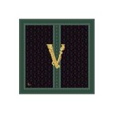 19V69 ITALIA Siyah Zümrüt Yeşili Black Twill Eşarp 90x90 Cm Eşarp Askısı Ve Hediyelik Seti Ile Birlikte