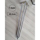 1ADET-Metal Firkete Ayak, Gümüş Renk Kaplama, Masa Ayakları, Sehpa Ayakları-NFA1 - 43,5 cm