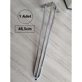 1ADET-Metal Firkete Ayak, Gümüş Renk Kaplama, Masa Ayakları, Sehpa Ayakları-NFA1 - 48,5 cm