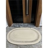 1AMSTERDAM Serisi Jüt, Desenli Kapı Önü, Paspas, Banyo Paspası, Balkon Paspası / Hediyelik, Ev Eşyası - Krem - 60 x 90 cm