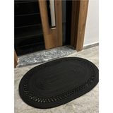 1AMSTERDAM Serisi Jüt, Desenli Kapı Önü, Paspas, Banyo Paspası, Balkon Paspası / Hediyelik, Ev Eşyası - Siyah - 80 x 100 cm