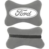 1Araba 1Ev 2'li Set Ford Araçlarla Uyumlu Ortopedik Oto Boyun Yastığı - Gri