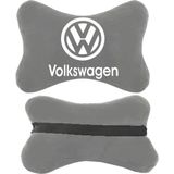 1Araba 1Ev 2'li Set Volkswagen Araçlarla Uyumlu Ortopedik Oto Boyun Yastığı - Gri