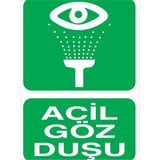 1Beyaz Reklam Acil Göz Duşu Uyarı Tabelası - 35x50 Alüminyum Kompozit Panel - GVD1