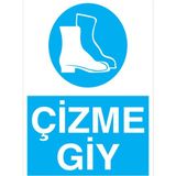 1Beyaz Reklam Çizme Giy Uyarı Tabelası - 50x70 Alüminyum Kompozit Panel - AK27