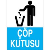 1Beyaz Reklam Çöp Kutusu Uyarı Tabelası - 70x100 Alüminyum Kompozit Panel - ÇÖP1