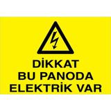 1Beyaz Reklam Dikkat Bu Panoda Elektrik Var Uyarı Tabelası - 20x30 Foreks - PAN7