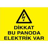 1Beyaz Reklam Dikkat Bu Panoda Elektrik Var Uyarı Tabelası - 50x70 Foreks - PAN8
