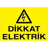 1Beyaz Reklam Dikkat Elektrik Uyarı Tabelası - 70x100 Foreks - E26