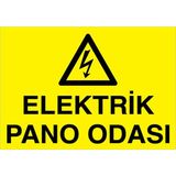 1Beyaz Reklam Elektrik Pano Odası Uyarı Tabelası - 20x30 Alüminyum Kompozit Panel - PAN13