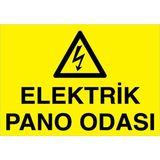 1Beyaz Reklam Elektrik Pano Odası Uyarı Tabelası - 50x70 Alüminyum Kompozit Panel - PAN13