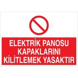 1Beyaz Reklam Elektrik Panosu... Uyarı Tabelası - 35x50 Alüminyum Kompozit Panel - PAN18