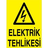 1Beyaz Reklam Elektrik Tehlikesi Uyarı Tabelası - 35x50 Alüminyum Kompozit Panel - E29