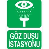 1Beyaz Reklam Göz Duşu İstasyonu Uyarı Tabelası - 20x30 Alüminyum Kompozit Panel - GVD2