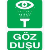 1Beyaz Reklam Göz Duşu Uyarı Tabelası - 50x70 Alüminyum Kompozit Panel - GVD4