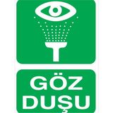 1Beyaz Reklam Göz Duşu Uyarı Tabelası - 70x100 Alüminyum Kompozit Panel - GVD4
