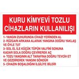 1Beyaz Reklam Kuru Kimyevi Tozlu Cihazların Kullanışı Uyarı Tabelası - 35x50 Alüminyum Kompozit Panel - Y19