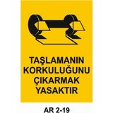 1Beyaz Reklam Taşlamanın Korkuluğunu Çıkarmak Yasaktır Uyarı Tabelası - 70x100 Alüminyum Kompozit Panel - GK25