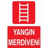 1Beyaz Reklam Yangın Merdiveni Uyarı Tabelası - 20x30 Alüminyum Kompozit Panel - Y45