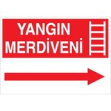 1Beyaz Reklam Yangın Merdiveni Uyarı Tabelası - 50x70 Alüminyum Kompozit Panel - Y3