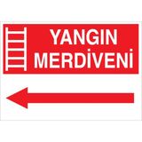 1Beyaz Reklam Yangın Merdiveni Uyarı Tabelası - 70x100 Alüminyum Kompozit Panel - Y4