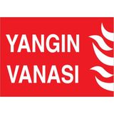 1Beyaz Reklam Yangın Vanası Uyarı Tabelası - 35x50 Alüminyum Kompozit Panel - Y17