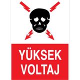 1Beyaz Reklam Yüksek Voltaj Uyarı Tabelası - 20x30 Alüminyum Kompozit Panel - E28
