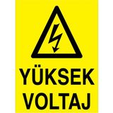 1Beyaz Reklam Yüksek Voltaj Uyarı Tabelası - 20x30 Alüminyum Kompozit Panel - E32