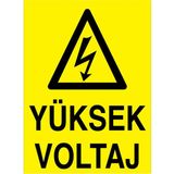 1Beyaz Reklam Yüksek Voltaj Uyarı Tabelası - 35x50 Foreks - E32