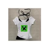 1blood Beyaz Gothic Creeper Yaka Ek Askılı Kısa Kollu Full Body Crop