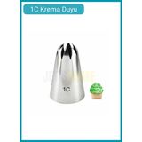 1C Kapalı Yıldız Desen Krema Duyu Büyük Boy Pasta Duyu Paslanmaz Çelik Krema Torbası Ucu 3.0X1.8x4.6 Cm