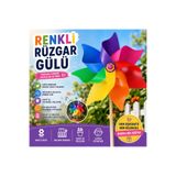 1DepoBu 15cm Rüzgar Gülü Ahşap Bahçe & Balkon Süsü Renkli Dönen Rüzgar Gülü