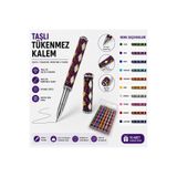 1DepoBu Taşlı Tükenmez Kalem Renkli Boncuk İşlemeli Kapaklı Kalem Hediyelik Kalem Aynalı Kalem
